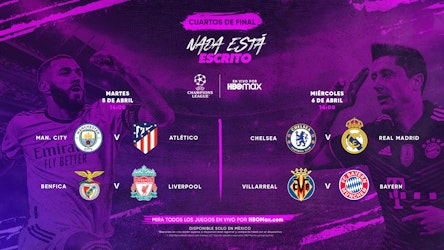 Los cuartos de final de la Champions League en HBO Max