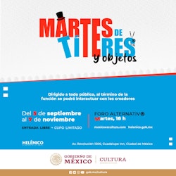 El Centro Cultural Helénico presenta: Martes de títeres y objetos (para infancias inquietas y adultos curiosos)