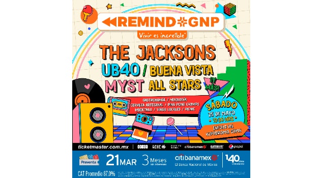 Remind GNP está de regreso con The Jacksons, UB40, MYST, Buena Vista All Stars y más artistas por anunciar