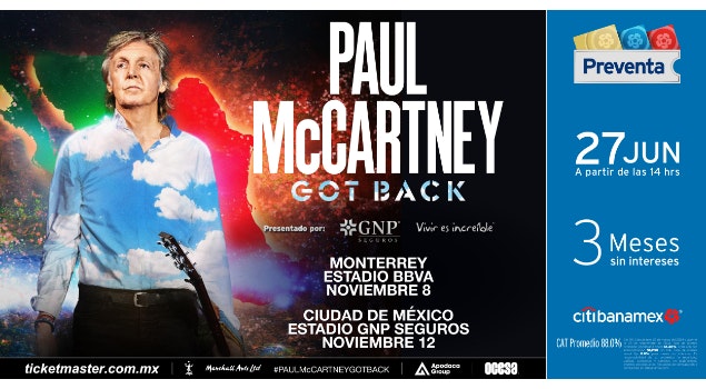 Paul McCartney anuncia su regreso a México