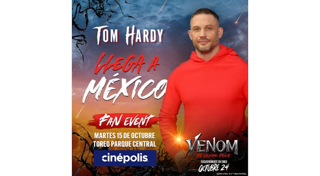 Tom Hardy y la directora Kelly Marcel presentarán "Venom: El Último Baile" en la Ciudad de México