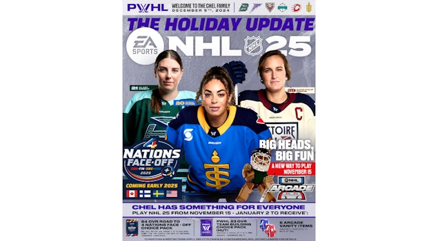 EA Sports "NHL 25" revela una actualización con la Professional Women's Hockey League, una nueva serie NHL Arcade y el 4 Nations Face-Off