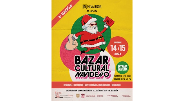 Mi Valedor te invita a su Bazar Cultural Navideño, que se llevará a cabo los días 14 y 15 de diciembre