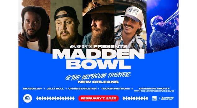 “EA SPORTS Presents Madden Bowl” será encabezado por Chris Stapleton, Jelly Roll y Shaboozey en el Super Bowl LIX