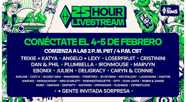 Los Sims revela el lineup para su livestream de 25 horas el 4 de febrero