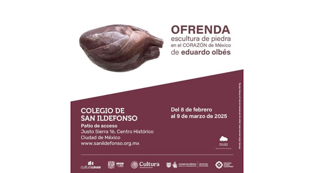 “Ofrenda” de Eduardo Olbés: un corazón de piedra que une el pasado prehispánico con la arquitectura barroca de San Ildefonso