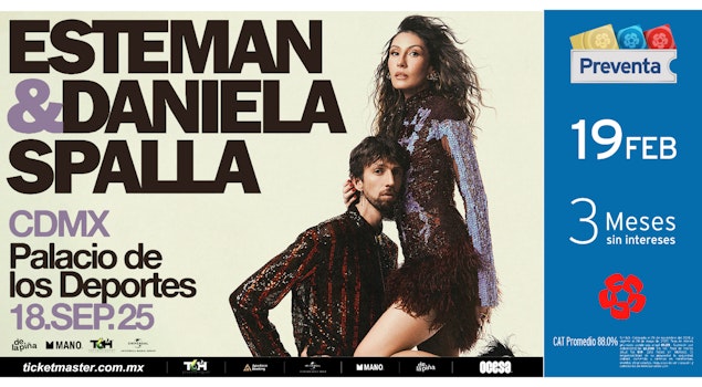 Esteman & Daniela Spalla prometen una noche inolvidable en el Palacio de los Deportes de la CDMX