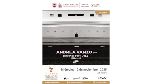 Andrea Vanzo se presentará en el Teatro Esperanza Iris el 12 de noviembre