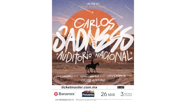 Carlos Sadness regresa al Auditorio Nacional el 5 de febrero de 2027